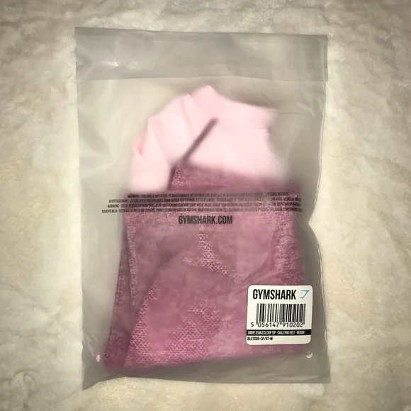 Gymshark Ombre Seamless Crop Top - Chalk Pink/Beet - Picture 9 of 9